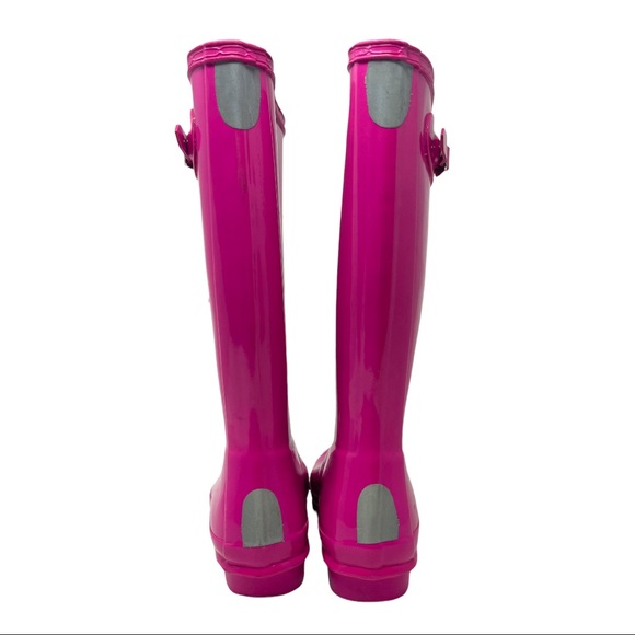 Girls Hot Pink Hunter Boots Original Kids Gloss US Size 5G - Picture 2 of 7